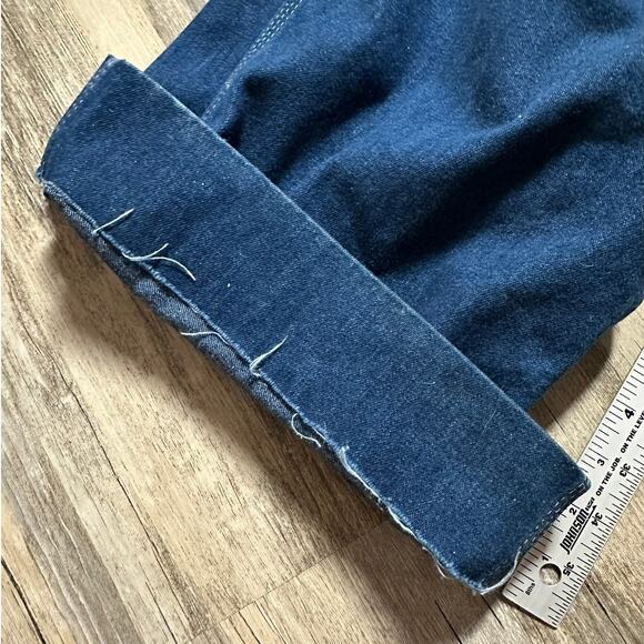 Vintage Big Mac Overalls Mens 46x27 Blue Carpenter Square Back Denim Relaxed Fit - Picture 4 of 8